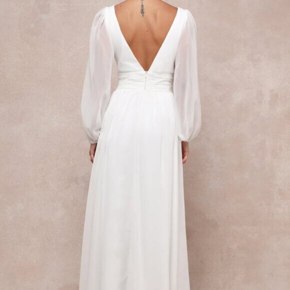 White Elegant Maxi Dress - Picture 4 of 5